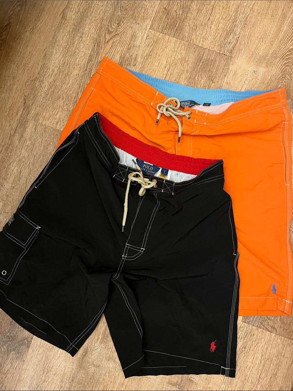 Polo by Ralph Lauren Black & Orange Men’s Swim Board Shorts